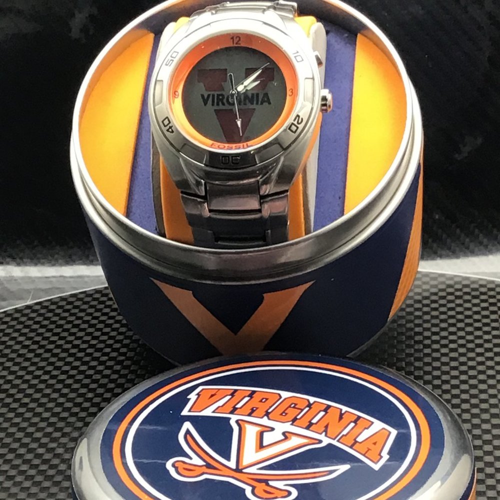 Virginia Cavaliers NCAA Stainless-Steel Kaleido Men's Watch by Fossil NEW!!